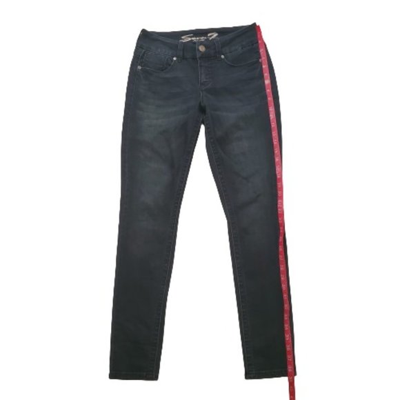Seven7 Women's Mid Rise Tummyless Slimming Skinny Jeans Black Size 6 - Picture 4 of 10